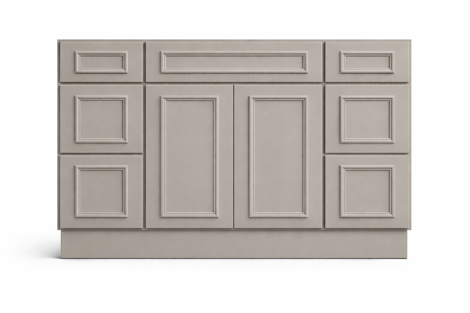 CRP-10161 Style Vanity Combination Six Drawer w/ Butt Doors in SW7030 Anew Gray